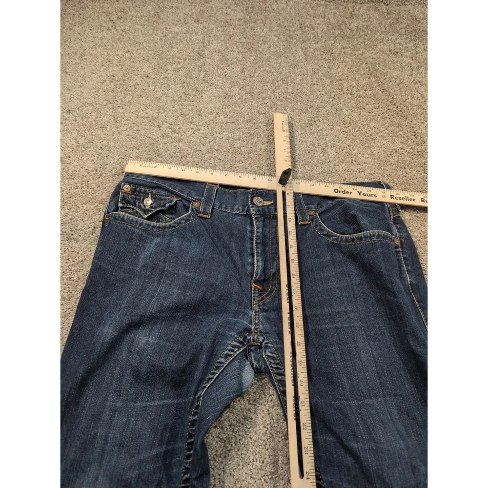 True Religion Jeans Mens 36 Straight Leg Dark‎ Wash Denim Pants Made Mexico